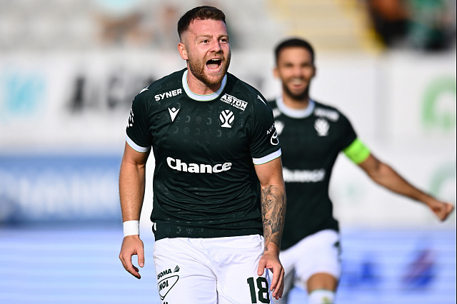 Jablonecký obránce Martin Cedidla se raduje z gólu v utkání proti Slovácku.