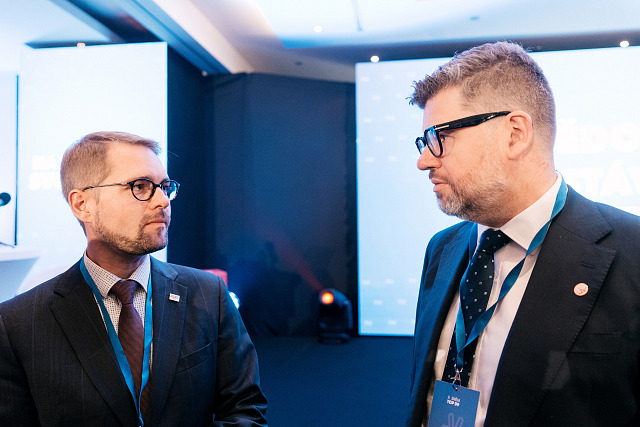 Nový předseda TOP 09 Matěj Ondřej Havel a nový první místopředseda Jiří Pospíšil