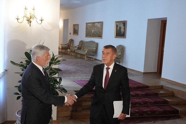 Prezident Petr Pavel přijal na Hradě premiéra Andreje Babiše (8. května 2026)