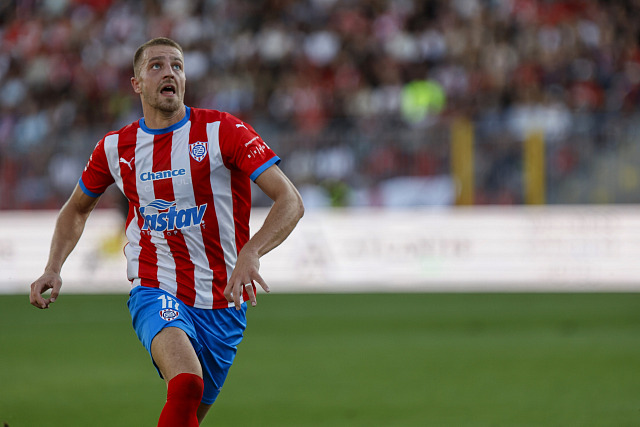 Daniel Vašulín ze Zbrojovky Brno v zápase s Hradcem Králové. (2. září 2026)