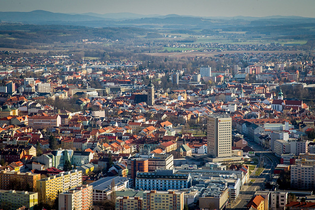 České Budějovice pohledem z balónu