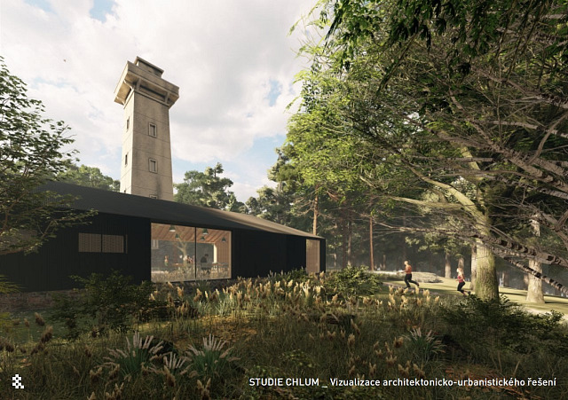 Vizualizace architektonicko-urbanistického řešení revitalizace vrchu Chlum u...