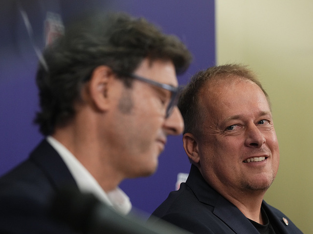 Šéf asociace David Trunda na tiskové konferenci k představení nového trenéra...