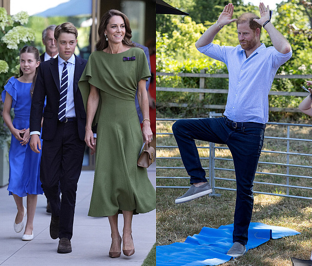Princezna Charlotte, princ George a princezna Kate na Wimbledonu a princ Harry...